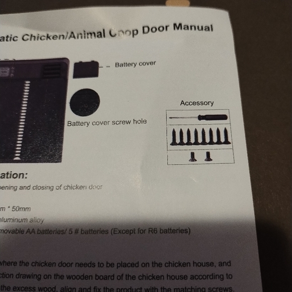 Automatic Chicken Coop Door - Timer & Manual missing 6 screws new - Picture 6 of 8